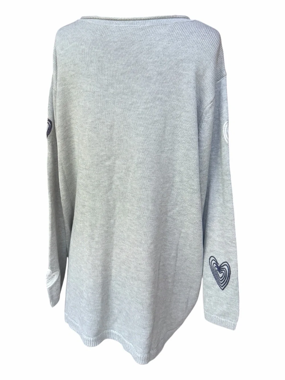 NWOT Coldwater Creek 60% Cotton Embroidered Soutache Heart Knit Pullover Sweater